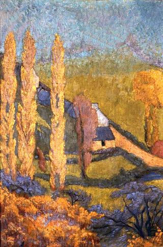 Paysage d’automne aux trois peupliers