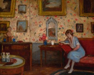 Woman Reading in an Interior