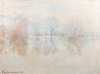 Reflection of Trees on the Seine during Winter