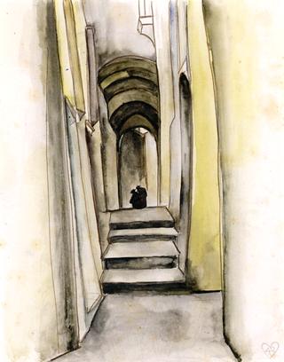 Monks in an Alleyway