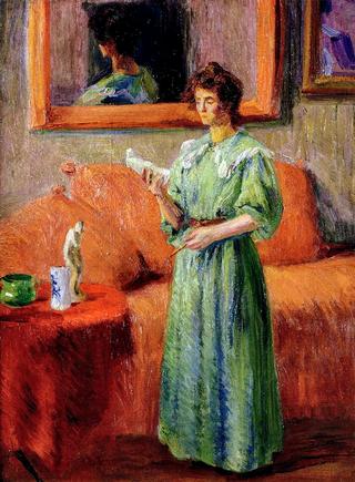 Woman Holding a Marble Statuette