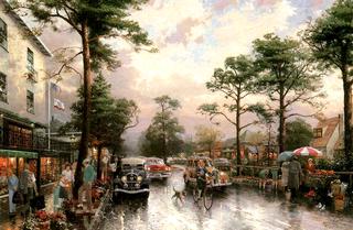 Carmel, Ocean Avenue on a Rainy Afternoon