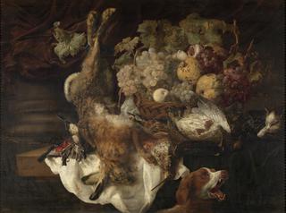 Still life with a dog and a cat