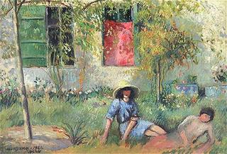Children in Garden at Veillon, Aziza and Felix