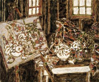 Flowers and Easel