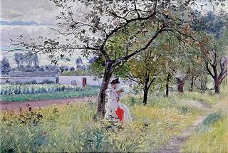Reading in the Orchard