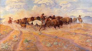Indians Hearding Buffalo