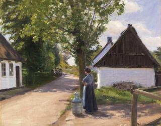 Danish Countryside with Farmer and Milkmaid