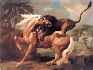 Horse Attacked by a Lion