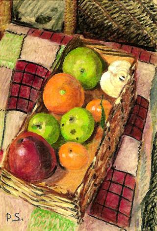 Nature morte aux pommes et oranges-