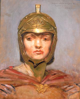 Study for Mural for Appellate Court Building, New York, "Statute Law", Helmet for Figure of "Force"