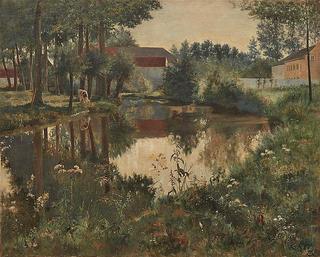Flowers by Pond