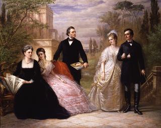 The Field Family in a Garden