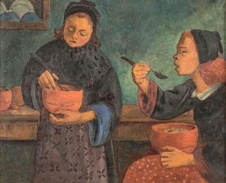 Les deux petites bretonnes à la bolée de soupe