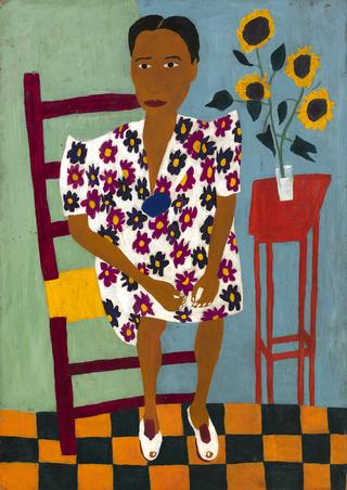 Portrait with Sunflowers