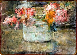 Roses in a Glass Bowl