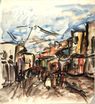 Tunisian Street Scene with Figures