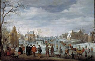 Winter Landscape with Skaters