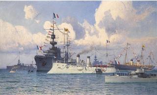Meeting of Tsar Nicolas II with President Armand Fallières of France at Cherbourg, 31 July 1909