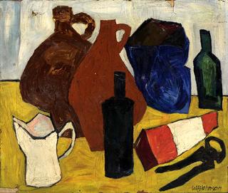 Still Life-Bottles, Jugs, Pitcher