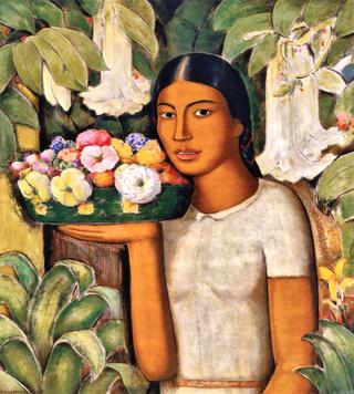 Mujer con Flores