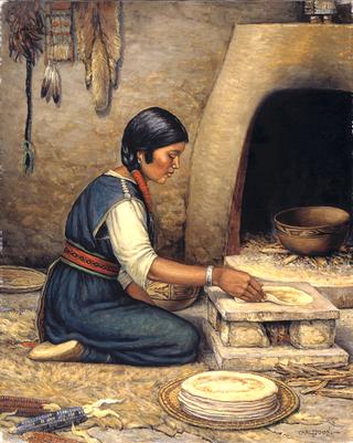 霍皮族妇女制作皮基