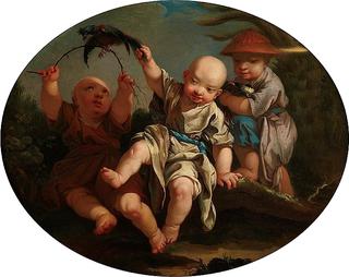 Chinoiserie - Children Playing with a Bird