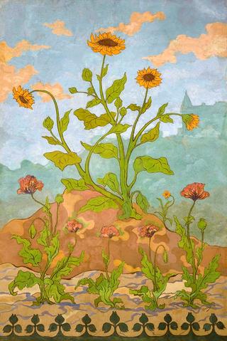 Sunflowers and poppies