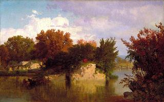 Trees along Stream in Fall
