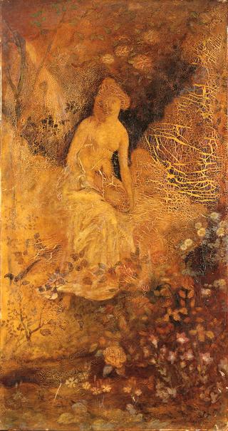 Panel for a Screen: Woman with a Deer
