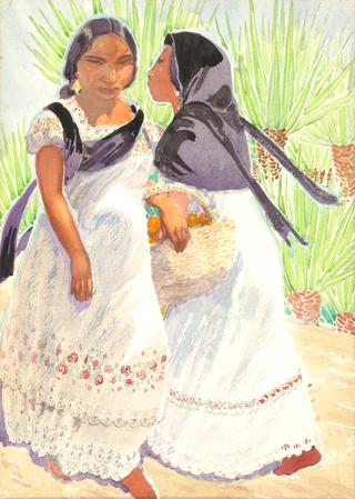 墨西哥尤卡坦，玛雅印第安人，穿着当地服装的妇女