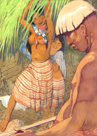 厄瓜多尔，印第安人，身着土著服装的男女青年