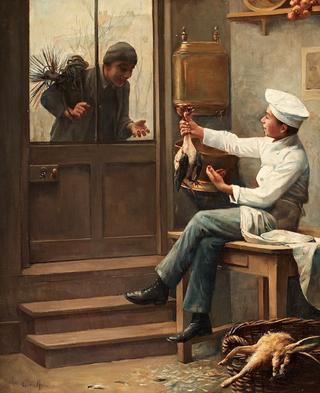 The young chef and his friend the chimney sweeper