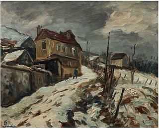 Edge of Village under Snow