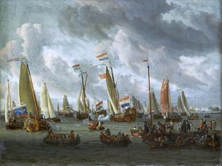 Mock battle on the IJ on the occasion of Czar Peter the Great's visit, 1 September 1697