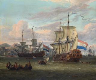 Dutch Ships at a Port on the Mediterranean Sea