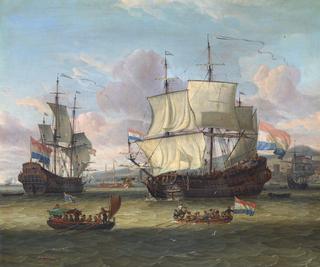 Dutch Ships at a Port on the Mediterranean Sea