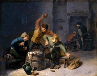 Peasants Brawling over Cards