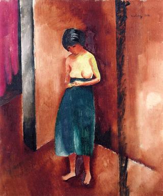 Young Woman Half Nude