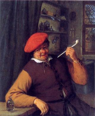 An Apothecary Smoking a Pipe