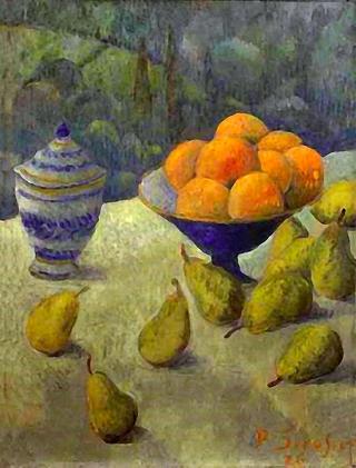Nature morte aux poires et a la faïence