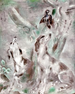 Dogs and Bird