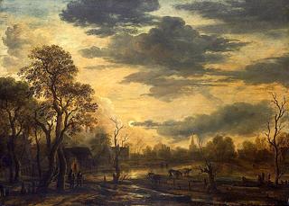 A Village at Moonlight