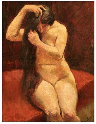 Women brushing her hair