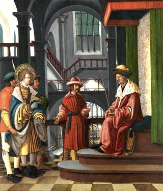 Florian legend: The demonstration of St. Florian in front of the governor