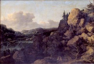 Mountain Landscape with a Couple of Horsemen in the Foreground