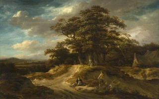 Travellers at the Edge of a Village