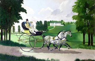 Regency couple in a curricle