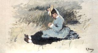 Portrait of Ariëtte (Jet) Carbentus, the Artist's Wife. in the Dunes