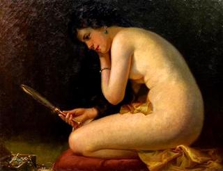 Nude with hand mirror